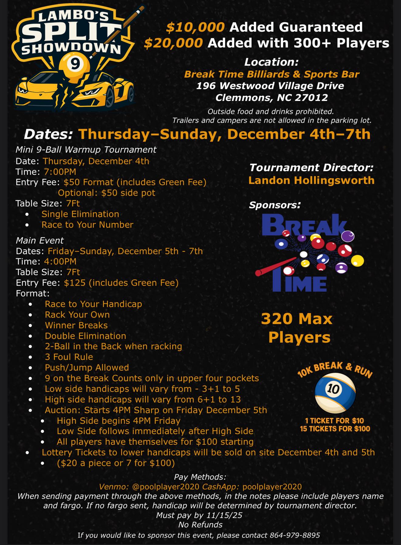 Tournament flyer / rules image